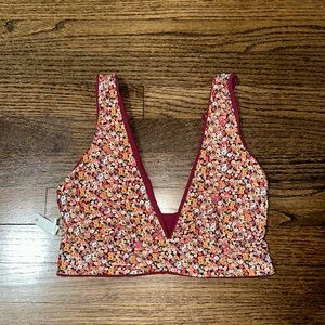 MAAJI Reversible Adjustable Flower Print Padded Triangle Stretch Swim Bra Top XL
